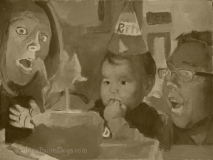 Oliver's First Birthday underpainting